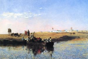 艺术家埃德温·洛尔·威克斯作品《摩洛哥拍卖现场》