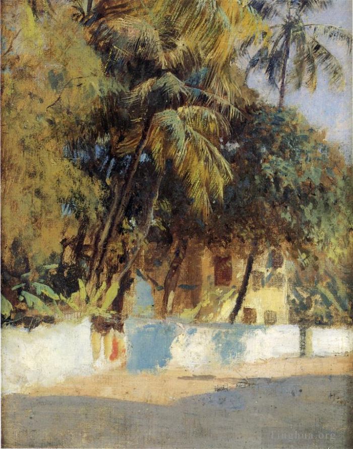 埃德温·洛尔·威克斯 的油画作品 -  《孟买街景》