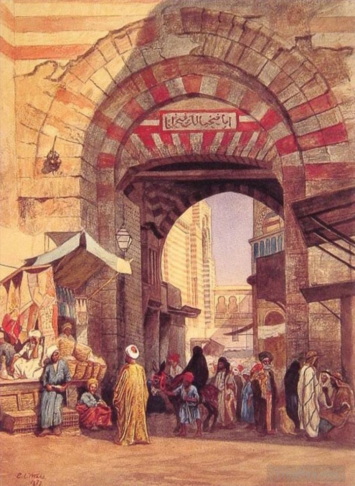 埃德温·洛尔·威克斯 的油画作品 -  《摩尔人集市》