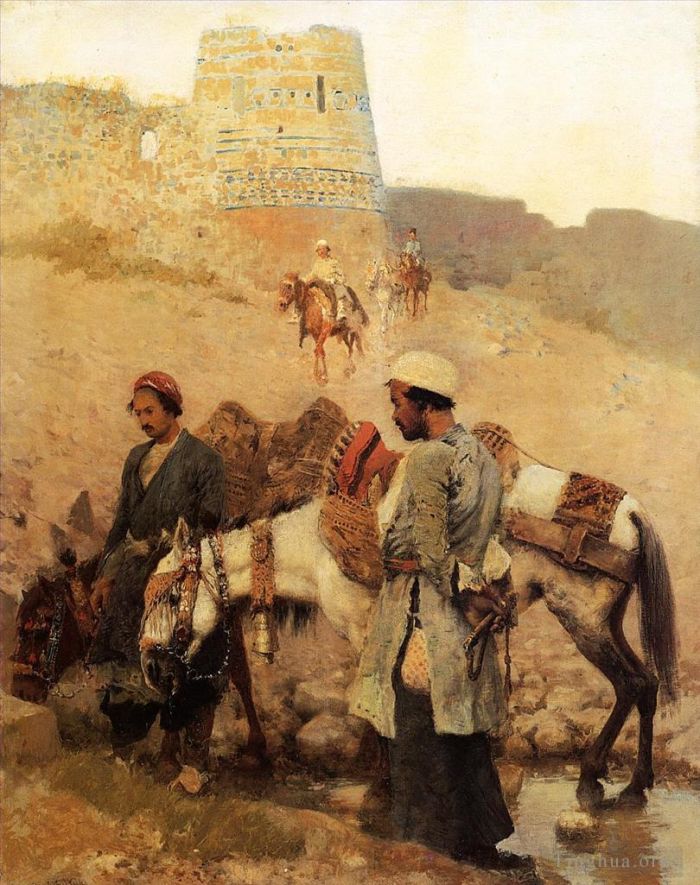 埃德温·洛尔·威克斯 的油画作品 -  《在波斯旅行》