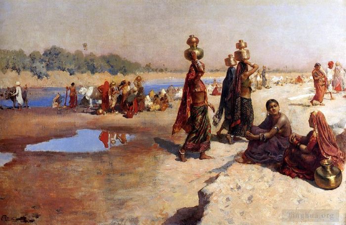 埃德温·洛尔·威克斯 的油画作品 -  《恒河运水者》