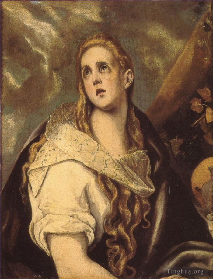 埃尔·格列柯 的油画作品 -  《忏悔的抹大拉》