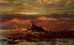 艺术家伊莱休·维德作品《海边的狮身人面像》