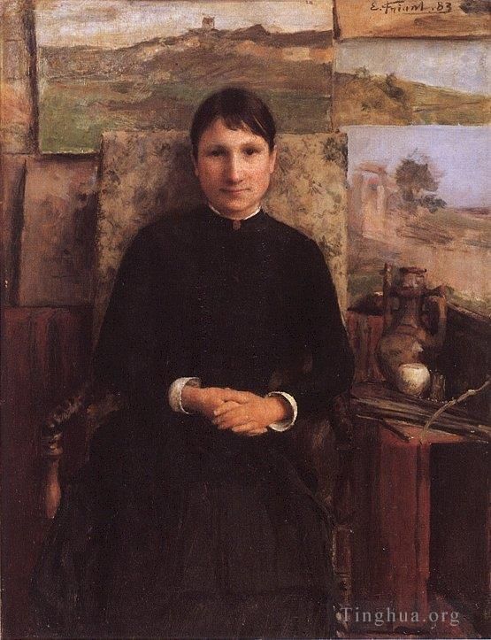 埃米尔·福里安特 的油画作品 -  《佩蒂让夫人的肖像》