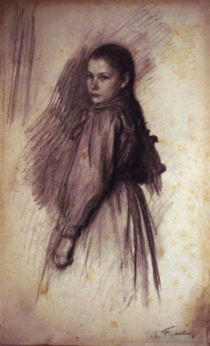 艺术家埃米尔·福里安特作品《年轻女孩》