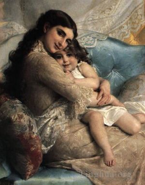 艺术家埃米尔·穆尼尔作品《母亲和女儿的肖像》