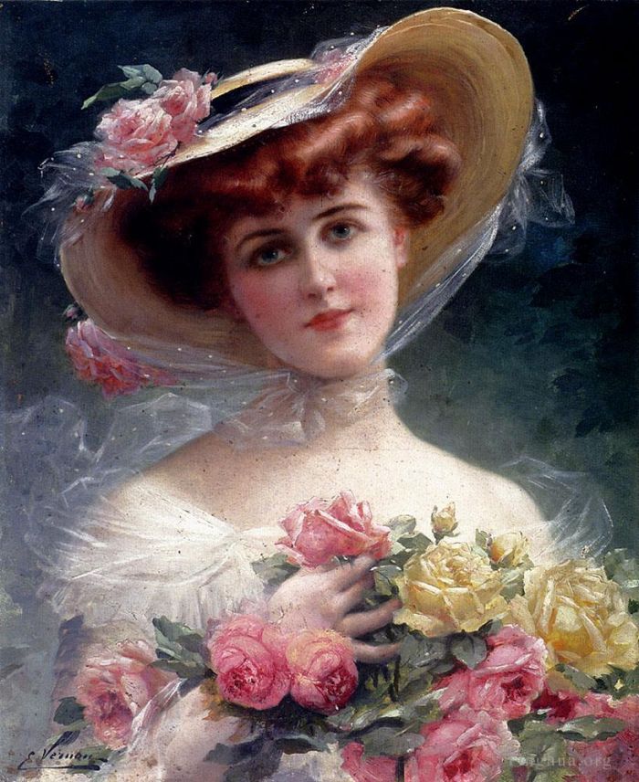 埃米尔·弗农 的油画作品 -  《美丽之花》