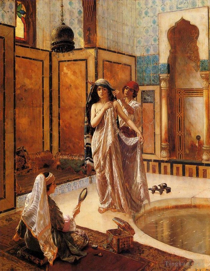鲁道夫·恩斯特 的油画作品 -  《后宫浴场》