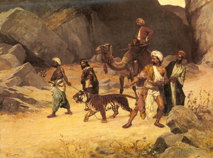鲁道夫·恩斯特 的油画作品 -  《狩猎老虎》
