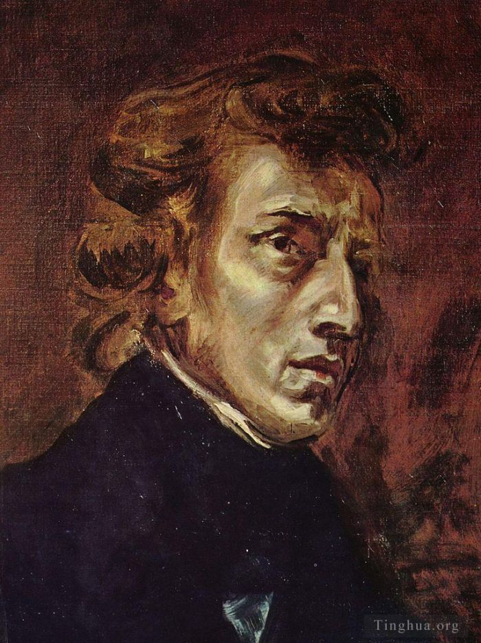 欧仁·德拉克罗瓦 的油画作品 -  《弗雷德里克·肖邦》