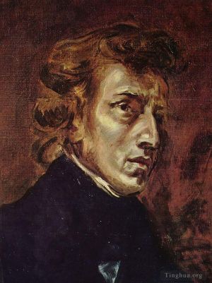 艺术家欧仁·德拉克罗瓦作品《弗雷德里克·肖邦》