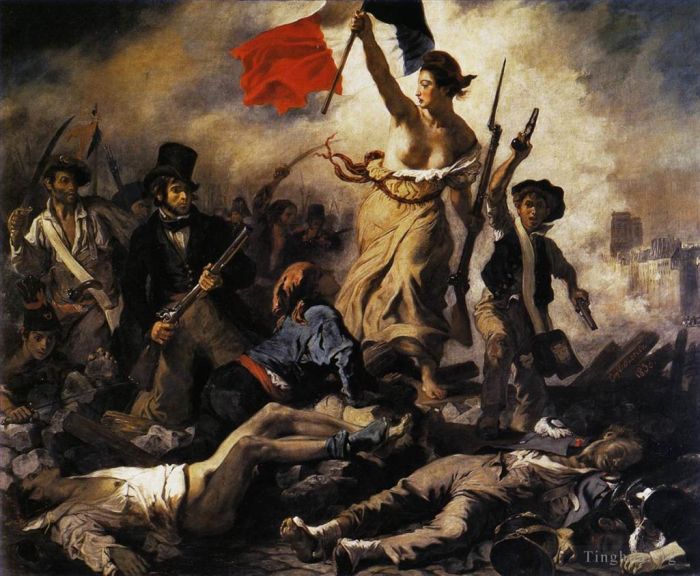 欧仁·德拉克罗瓦 的油画作品 -  《自由引导人民》