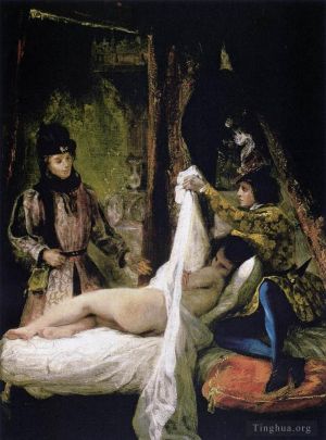 艺术家欧仁·德拉克罗瓦作品《路易斯·奥尔良,(Louis,dOrleans),展示他的情妇》