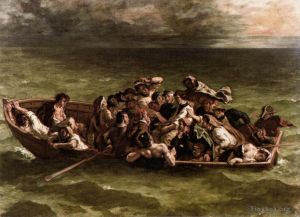 艺术家欧仁·德拉克罗瓦作品《唐璜沉船》