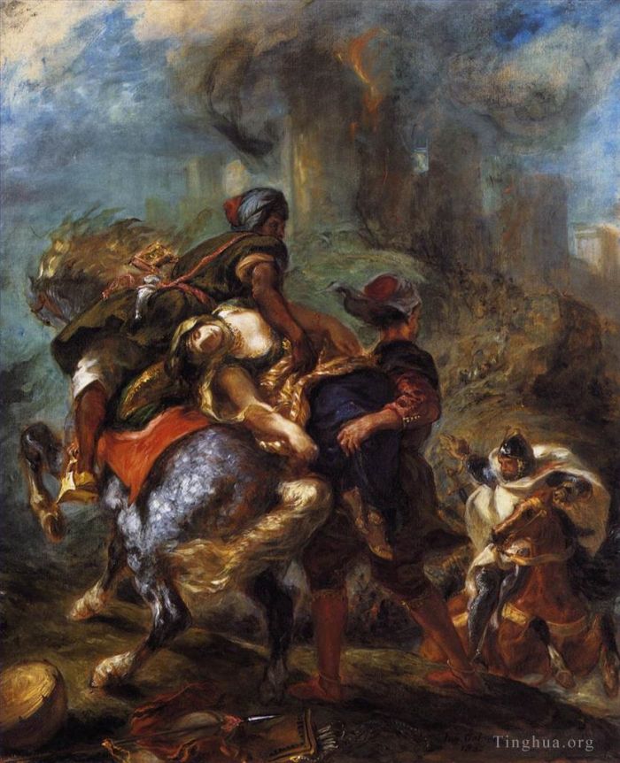 欧仁·德拉克罗瓦 的油画作品 -  《丽贝卡的绑架》