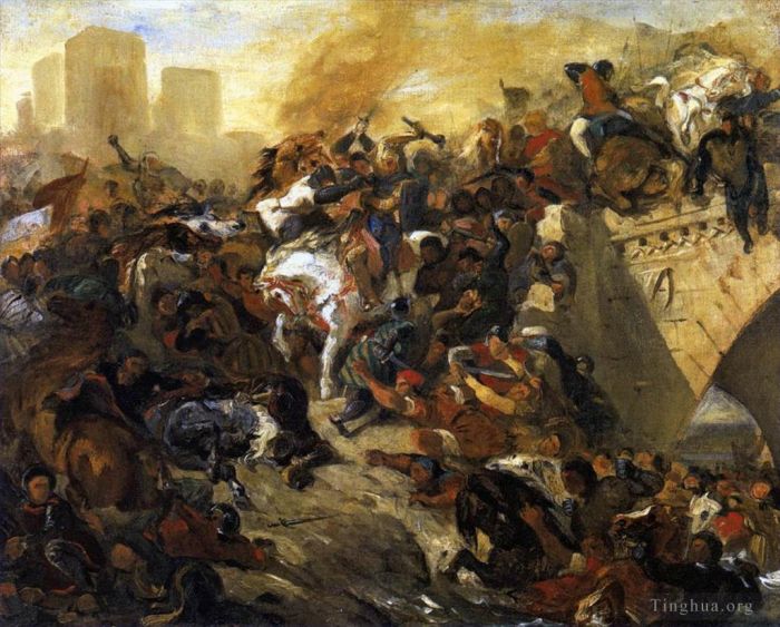 欧仁·德拉克罗瓦 的油画作品 -  《塔勒堡战役草案》