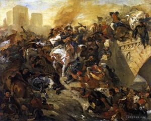 艺术家欧仁·德拉克罗瓦作品《塔勒堡战役草案》