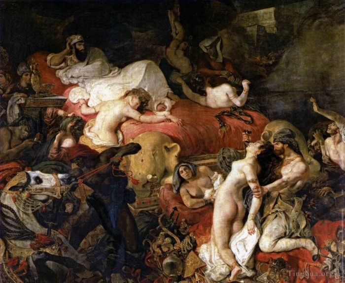 欧仁·德拉克罗瓦 的油画作品 -  《萨达纳帕勒斯之死》
