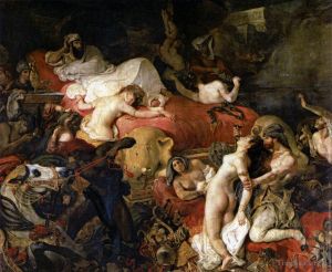艺术家欧仁·德拉克罗瓦作品《萨达纳帕勒斯之死》