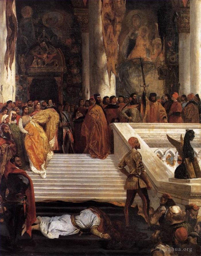 欧仁·德拉克罗瓦 的油画作品 -  《处决总督马里诺·法利罗》