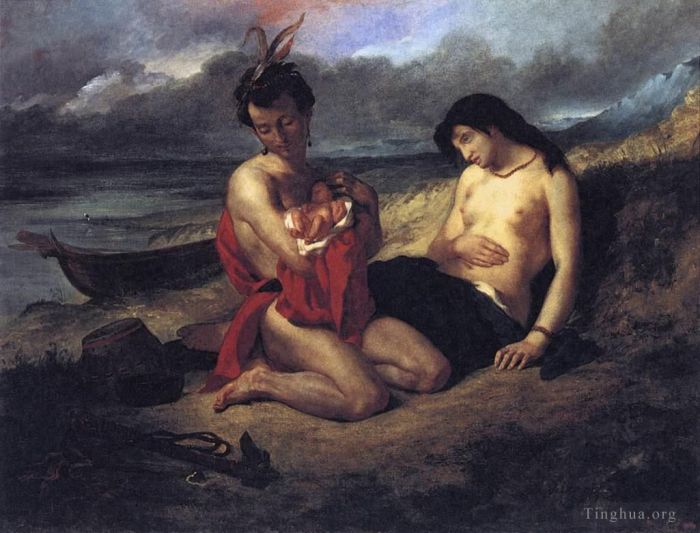 欧仁·德拉克罗瓦 的油画作品 -  《纳奇兹》