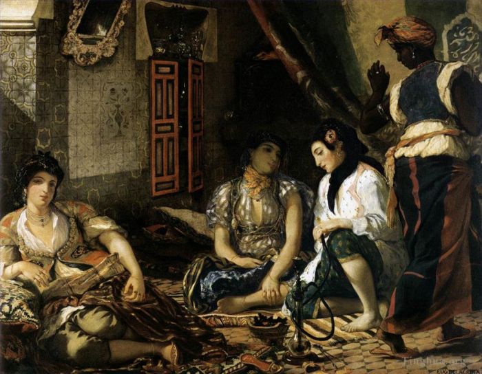 欧仁·德拉克罗瓦 的油画作品 -  《阿尔及尔的妇女》