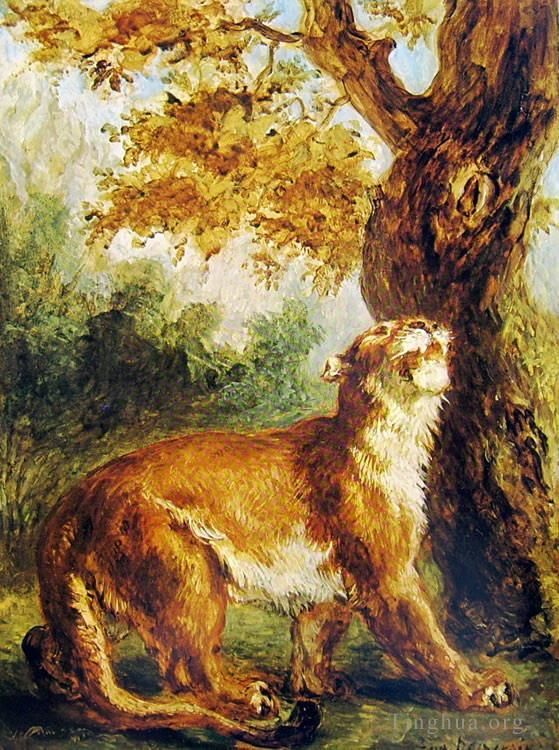 欧仁·德拉克罗瓦 的油画作品 -  《美洲狮1859》