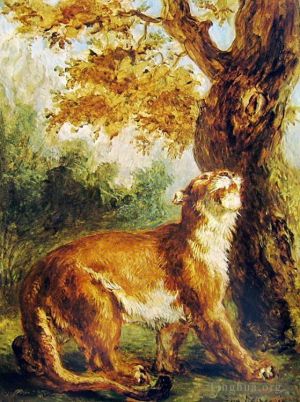 艺术家欧仁·德拉克罗瓦作品《美洲狮1859》