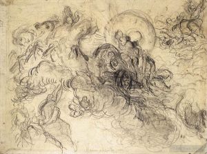 艺术家欧仁·德拉克罗瓦作品《阿波罗杀死蟒蛇草图》