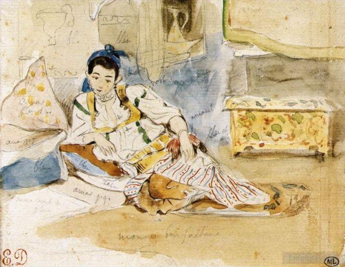 欧仁·德拉克罗瓦 的各类绘画作品 -  《穆奈·本·苏丹》