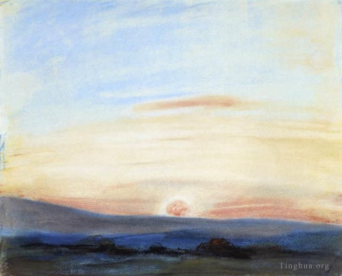 欧仁·德拉克罗瓦 的各类绘画作品 -  《天空落日研究》