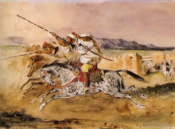 欧仁·德拉克罗瓦 的各类绘画作品 -  《阿拉伯幻想曲,1832》