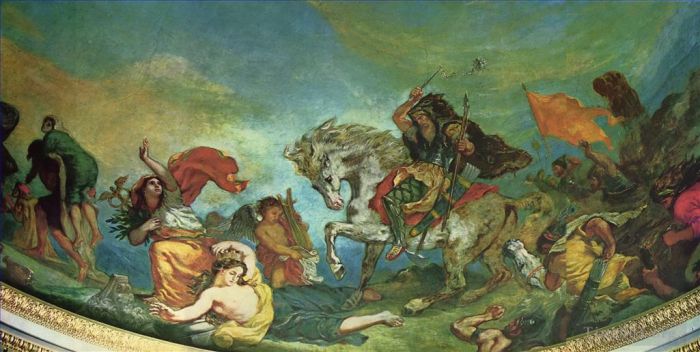 欧仁·德拉克罗瓦 的各类绘画作品 -  《阿提拉和他的部落蹂躏意大利和艺术,1847》