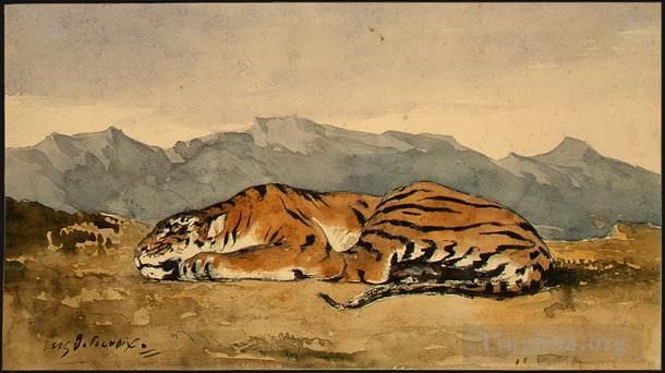 欧仁·德拉克罗瓦 的各类绘画作品 -  《虎1830》