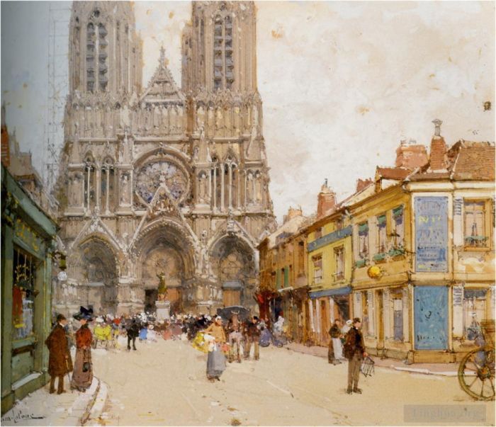 欧仁·加利安·拉瑞 的各类绘画作品 -  《兰斯大教堂》