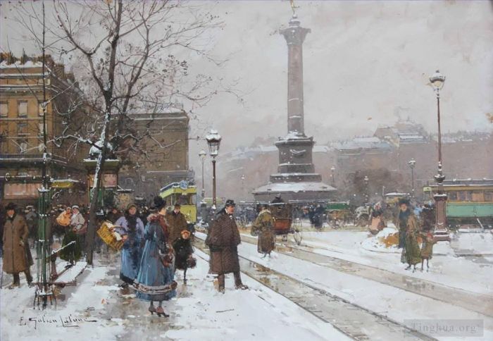 欧仁·加利安·拉瑞 的各类绘画作品 -  《巴士底广场》