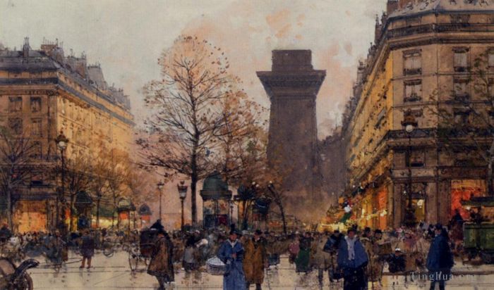 欧仁·加利安·拉瑞 的各类绘画作品 -  《巴黎人大道,(Les,Grands,Boulevards)》