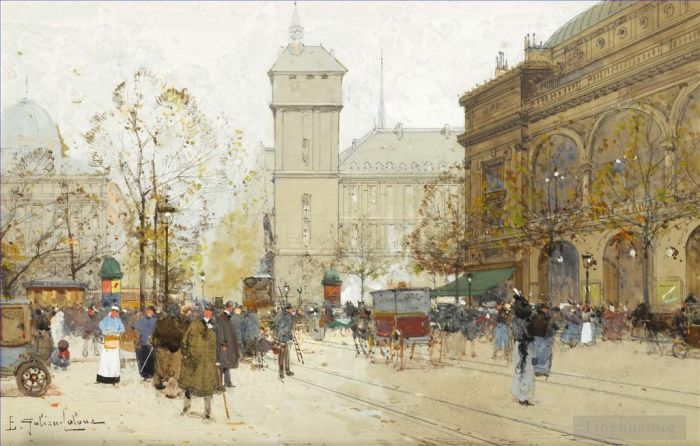 欧仁·加利安·拉瑞 的各类绘画作品 -  《夏塔莱广场》