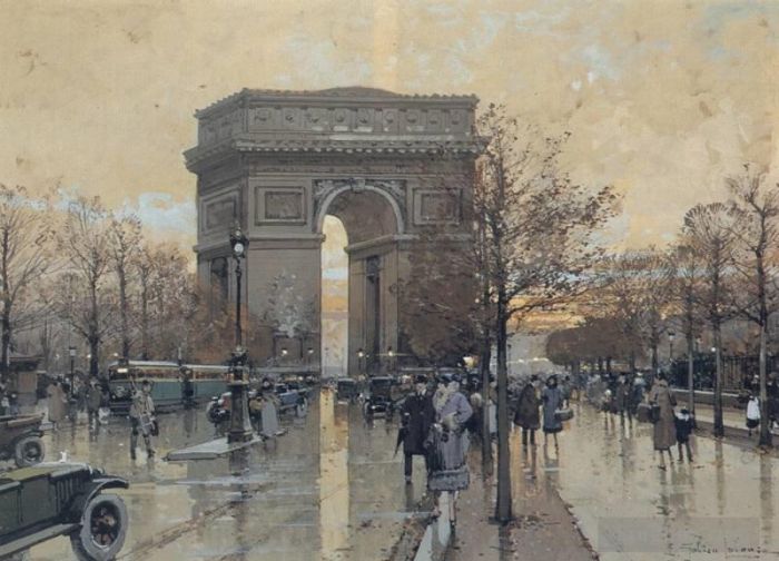 欧仁·加利安·拉瑞 的各类绘画作品 -  《巴黎凯旋门,巴黎人》
