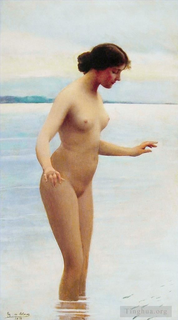 尤金·布拉斯 的油画作品 -  《在水里》