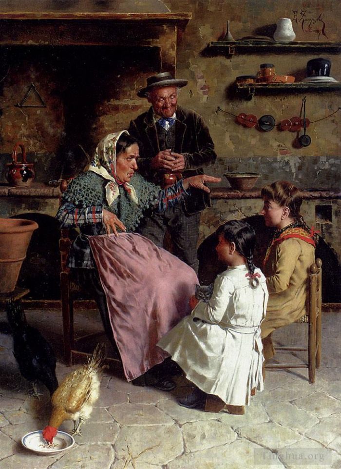 欧金尼奥·赞姆佩给 的油画作品 -  《被俘虏的观众》