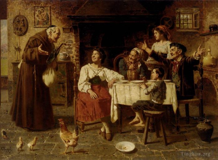 欧金尼奥·赞姆佩给 的油画作品 -  《爱德华多,最受欢迎的访客》