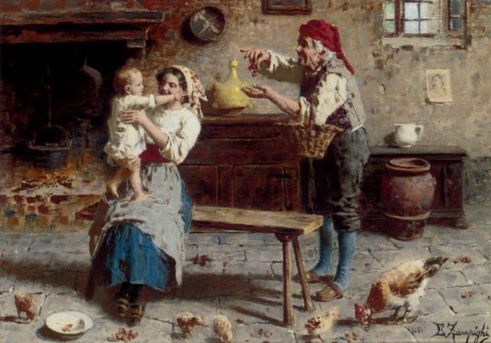 欧金尼奥·赞姆佩给 的油画作品 -  《爱德华多婴儿樱桃》