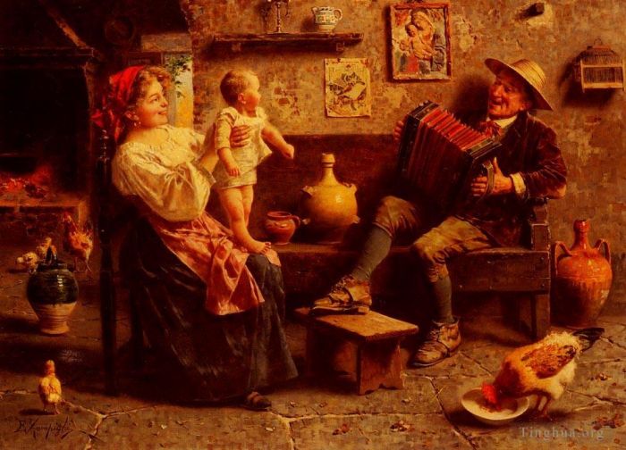 欧金尼奥·赞姆佩给 的油画作品 -  《爱德华多的第一步》