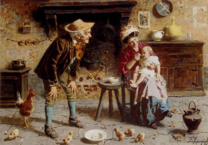 欧金尼奥·赞姆佩给 的油画作品 -  《爱德华多祖父宠物》