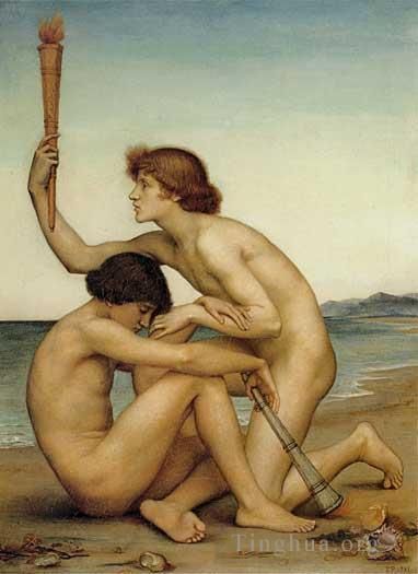 伊芙琳·德·摩根 的油画作品 -  《磷和赫斯珀洛斯》