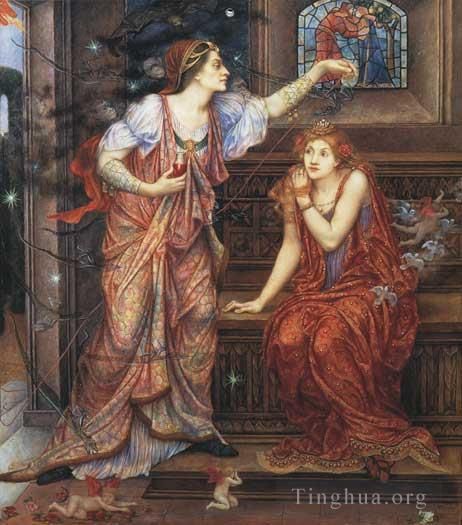 伊芙琳·德·摩根 的油画作品 -  《埃莉诺王后和公平的罗莎蒙德》