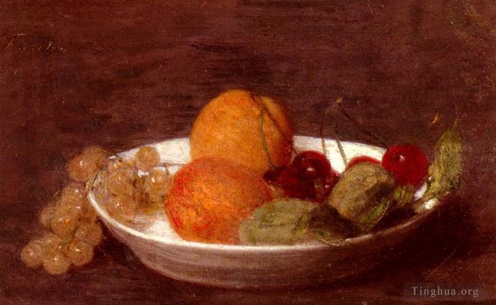 亨利·方坦·拉图尔 的油画作品 -  《一碗水果》
