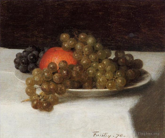 亨利·方坦·拉图尔 的油画作品 -  《苹果和葡萄》
