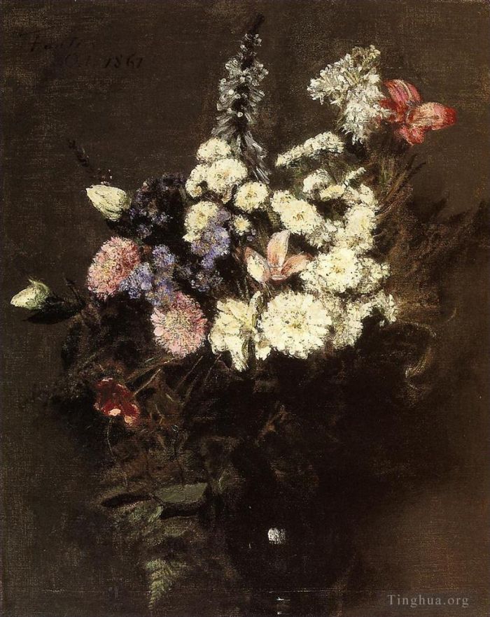 亨利·方坦·拉图尔 的油画作品 -  《秋天的花朵》